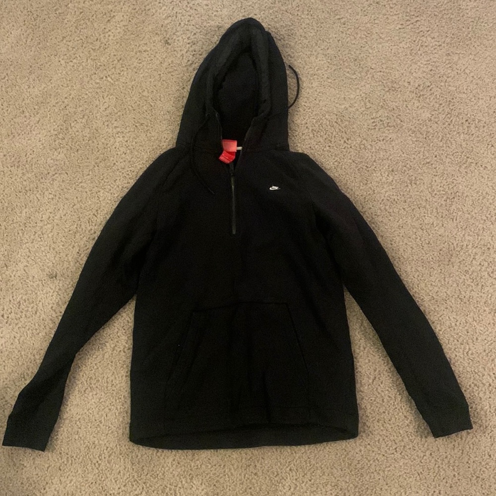 Medium black Nike quarter zip with hood